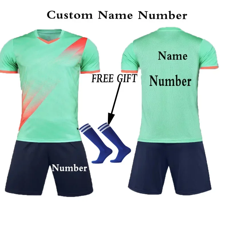 Jongens voetbalshirt trainingspak Kindvoetbal Sportuniformen Kinderen spelen bal Sportkleding Kits vest kindervoetbalpak Sokken 1