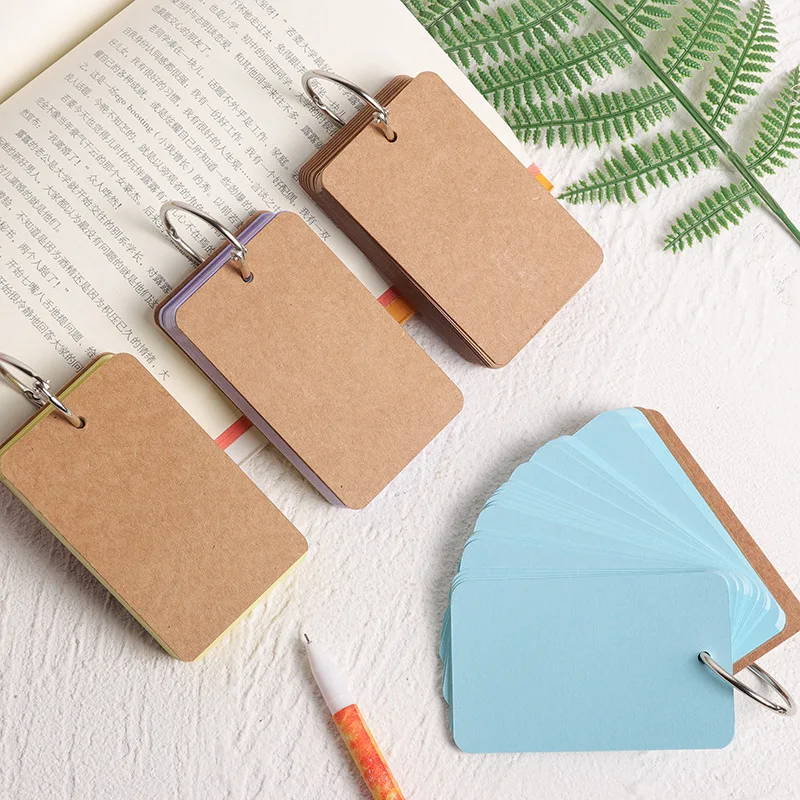 50 Sheets Blank Message Memo Pad Cards Double-Sided Writable New Words Study Memory Graffiti DIY Homemade Literacy Hard Card