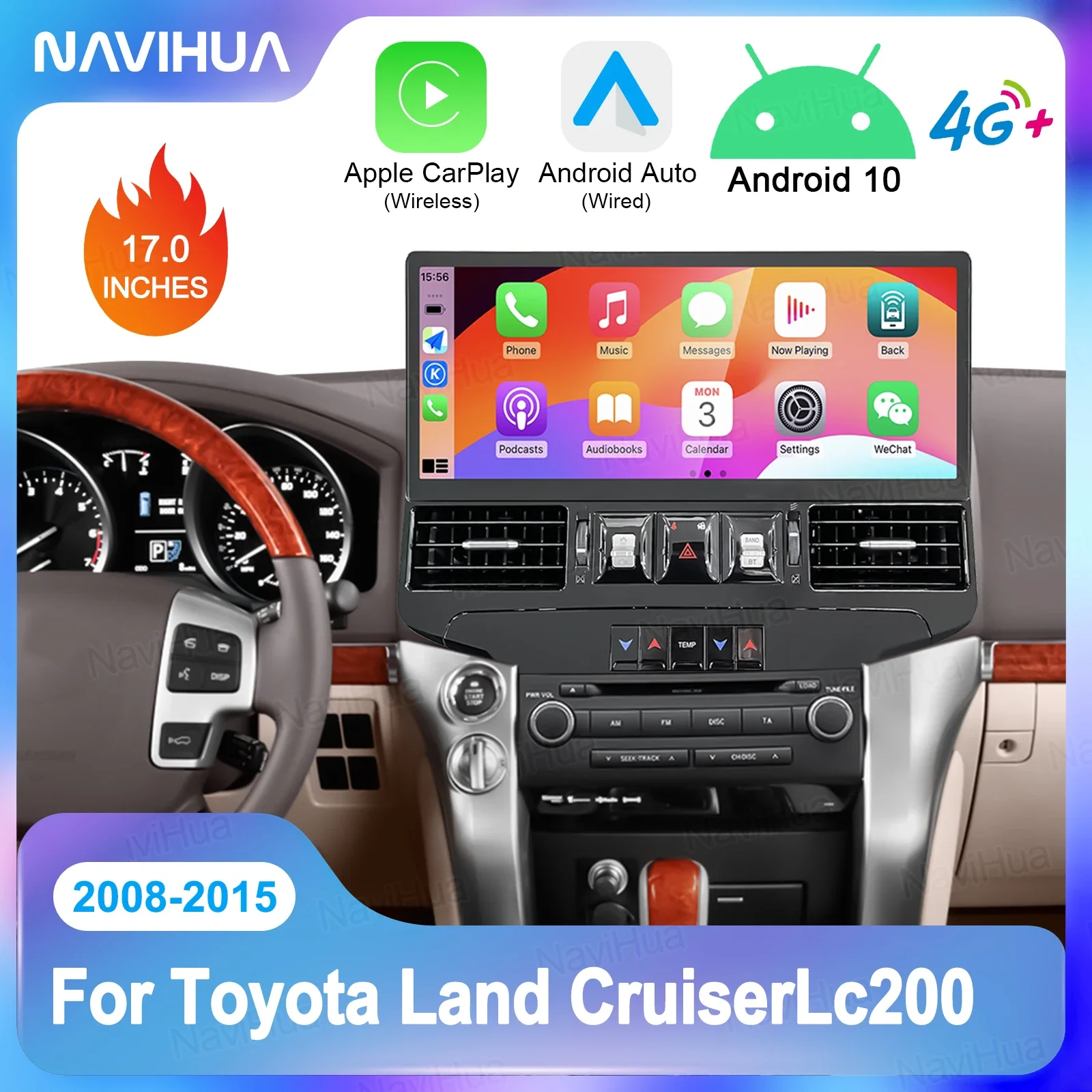 

New Arrival For Toyota Land Cruiser LC200 2008 2015 Multimedia Android Car Radio Stereo Auto Carplay Navigation Headunit Monitor