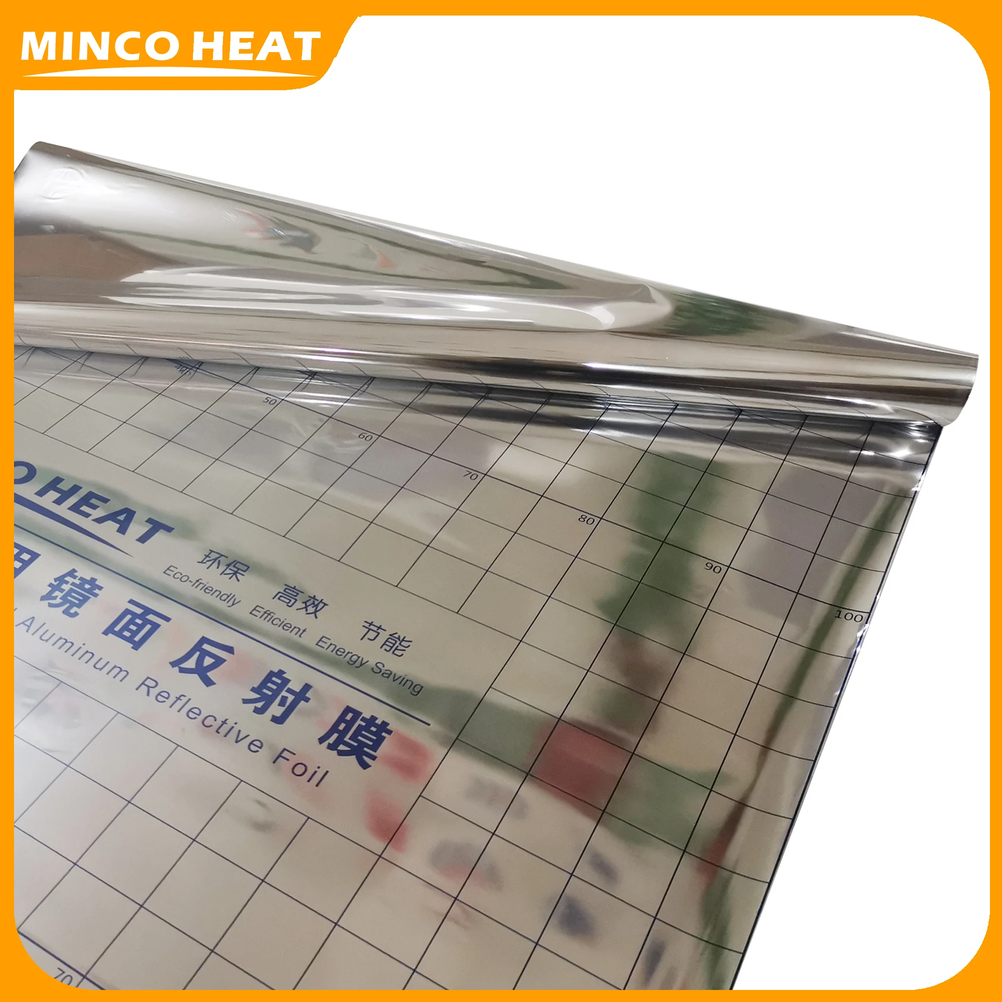 Minco Heat All Sizes Width 100cm 0.06mm Aluminum Foil Insulation Mirror Reflection Film for Underfloor Warming System