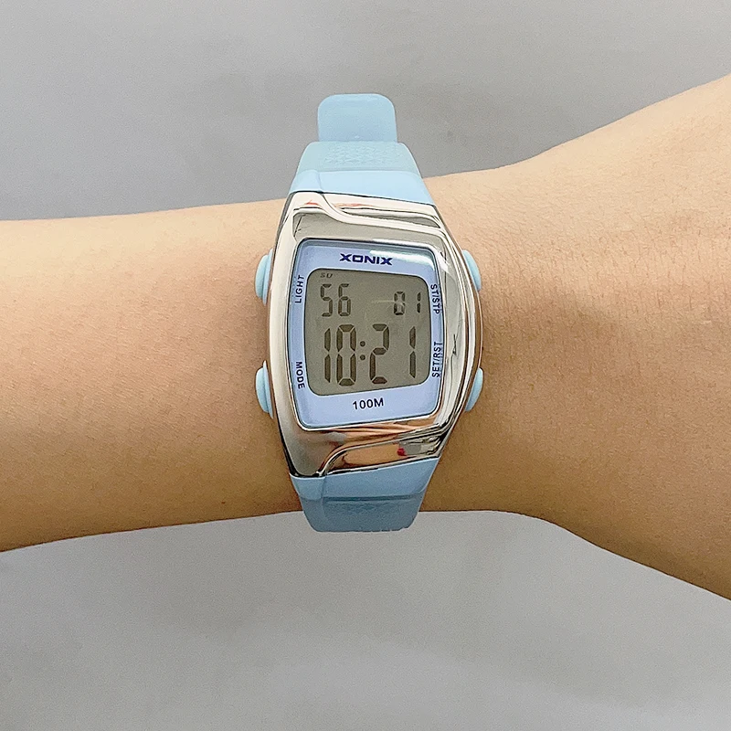 

XONIX модные элегантные многофункциональные светящиеся лазерные электронные часы для школьников спортивный будильник водонепроницаемые 100 м EF