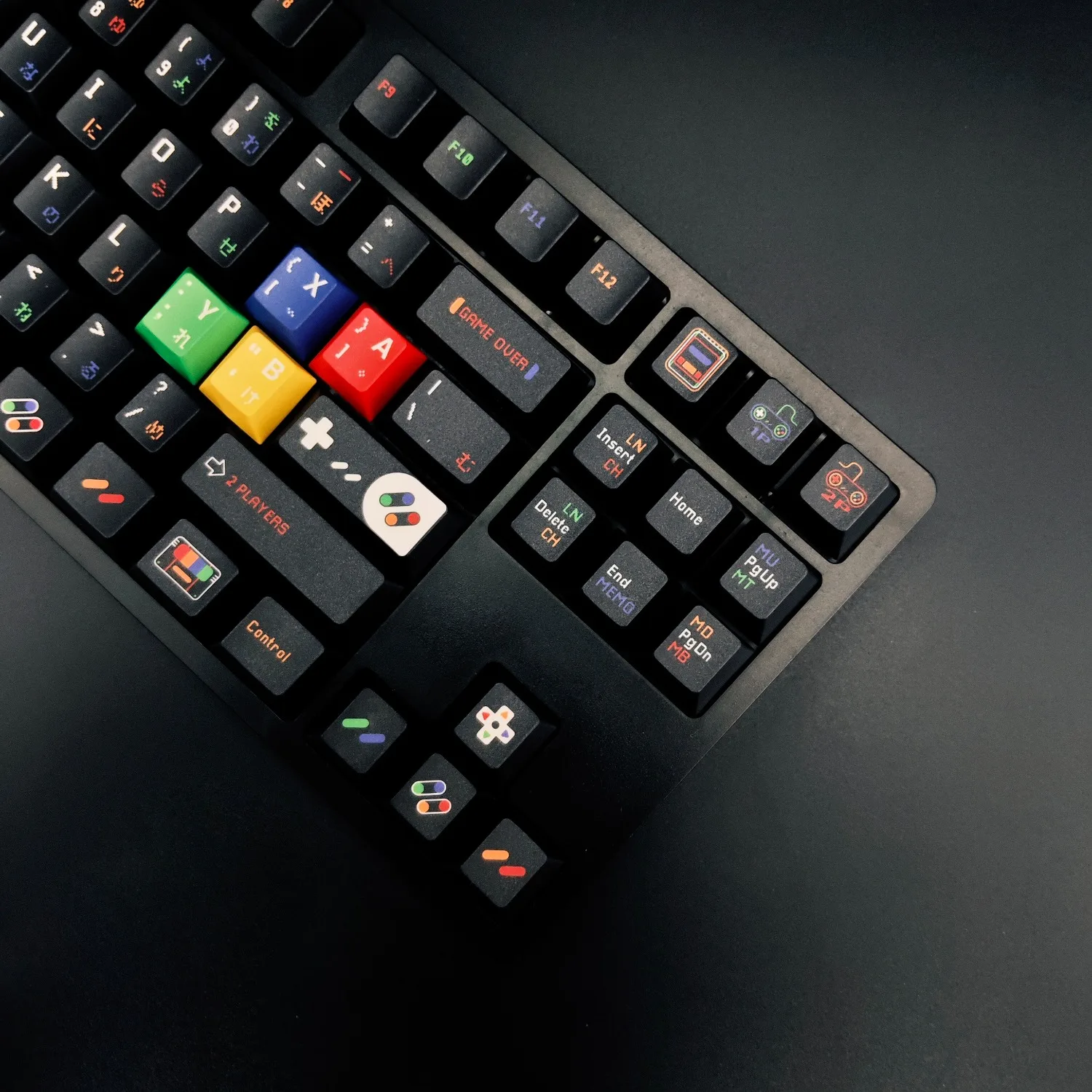 SFC Original PBT Dye Sub Keycaps Black White Cute Style Compatible with Wooting Mad Catz Magnetic Switch Mechanical Keyboard