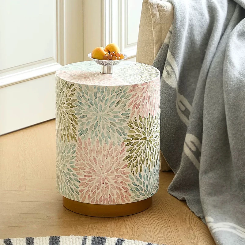 Cylindrical Coffee Table,Creative Shell Tea Table,Living Room Decoration Side Table,Bedroom Nightstand,Nordic Furniture,Art Desk