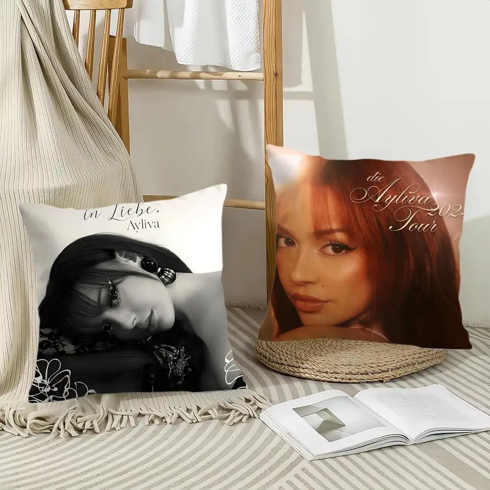 Ayliva Singer Cushion Cover Pillow Case Short Plush Square Throw Pillow Covers Pillowcase Sofa Home Decor Gift