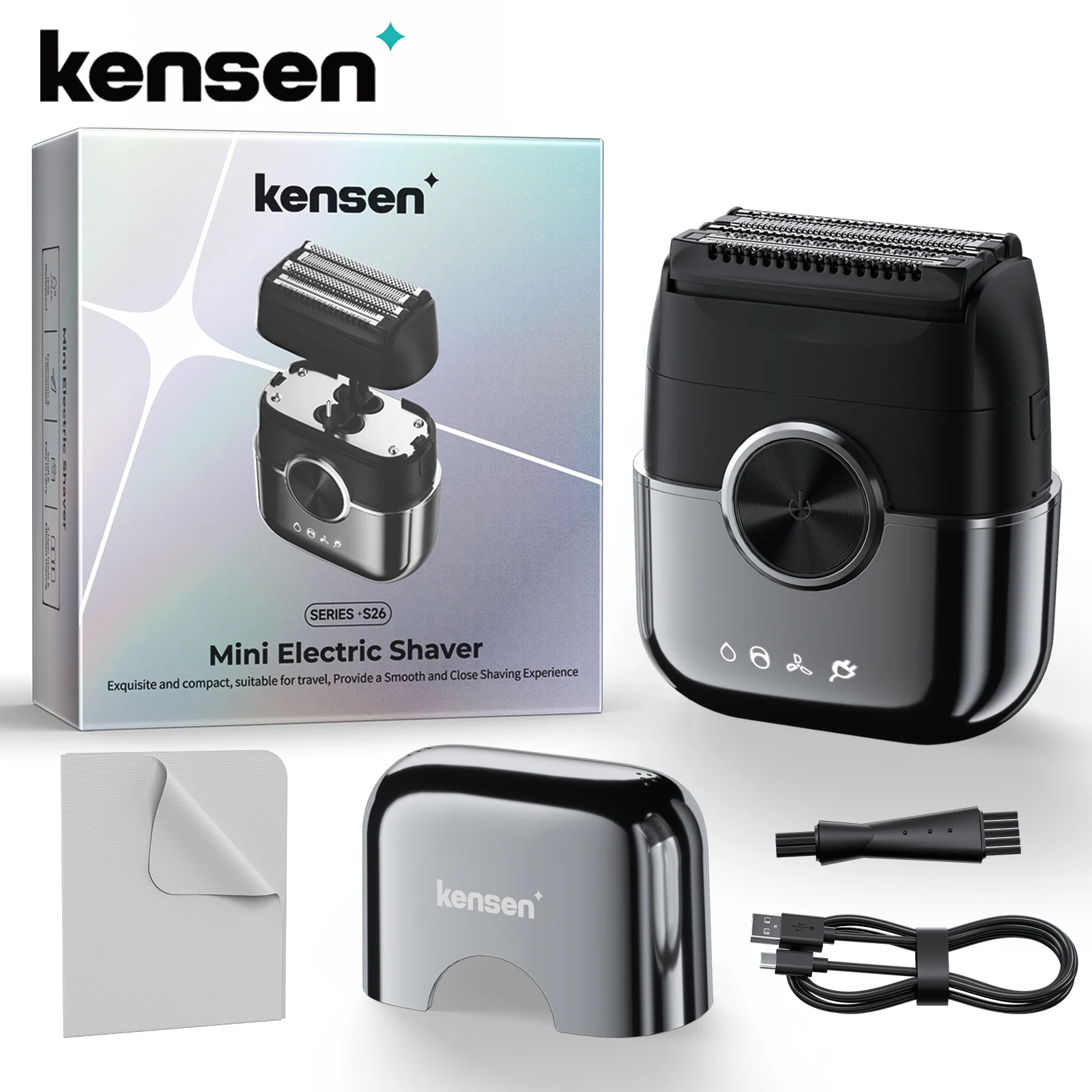 Kensen Electric Shaver for Men Beard 8000RPM Mini Foil Shaver 4D