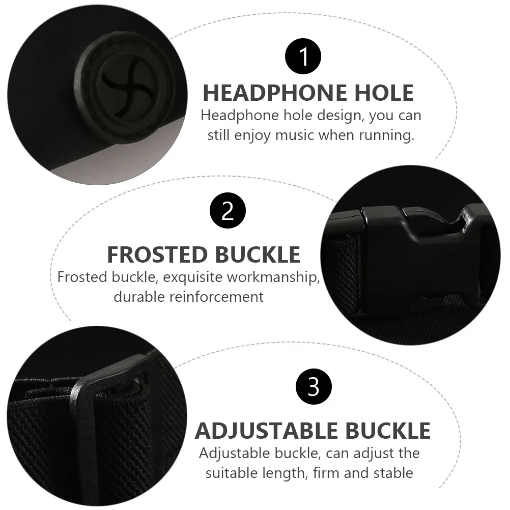 

1Pcs Multifunctional Waterproof Waist Bag with Headphone Jack Adjustable Buckle Dual Compartment for Running Cycling Gym