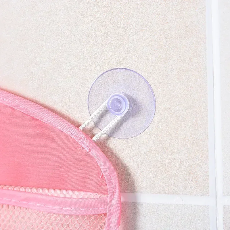 Filet de rangement pour jouets, sac en maille pour salle de bain de bébé, jouets de bain pour enfants, panier pour enfants, formes d'animaux de dessin animé, organisateur de ventouse de sable en tissu