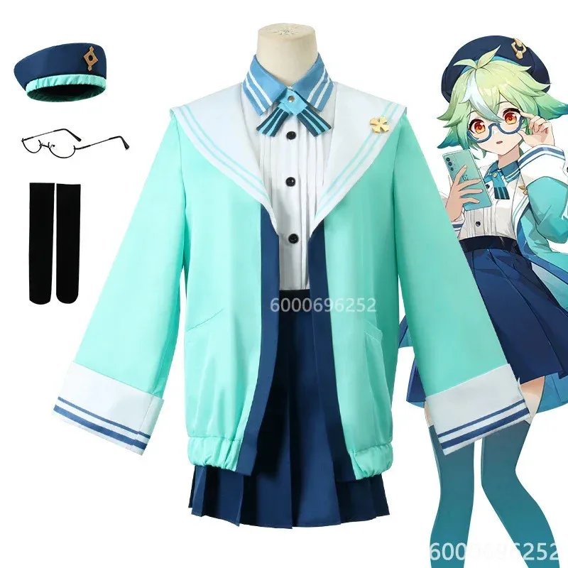 

Sucrose JK Uniform Cosplay Costume Genshin Impact Anime Halloween Costumes for Women Game with Accessories and Props New Arrival