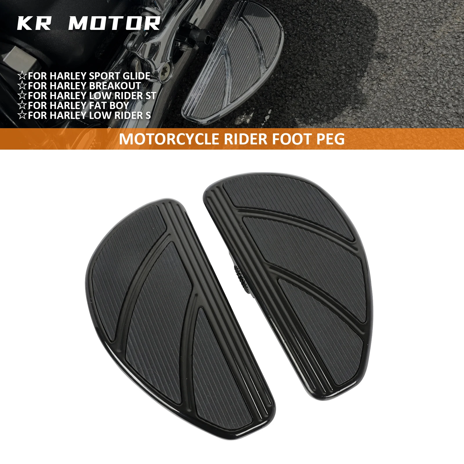 Motorcycle Rider Foot Hold Driver Foot Pedal Support For Harley Softail Low Rider Street Bob 114 Breakout Sport Glide 2018-2026