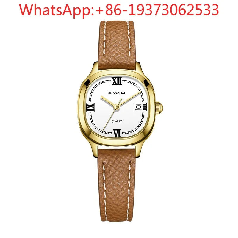 Customized To Send Girlfriend New Quartz  Watch Women's Small Square Watch Light Luxury Small Retro Small Gold Watch 8014