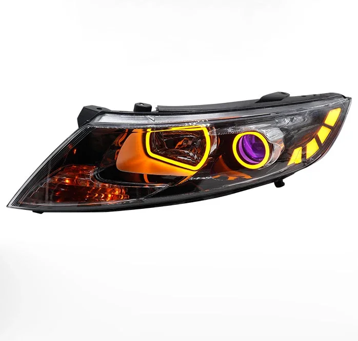 

Xenon Car Headlight Assembly For KIA-K5 2010-2013 Xenon Projector Lens With LED Angel Eyes And Drl
