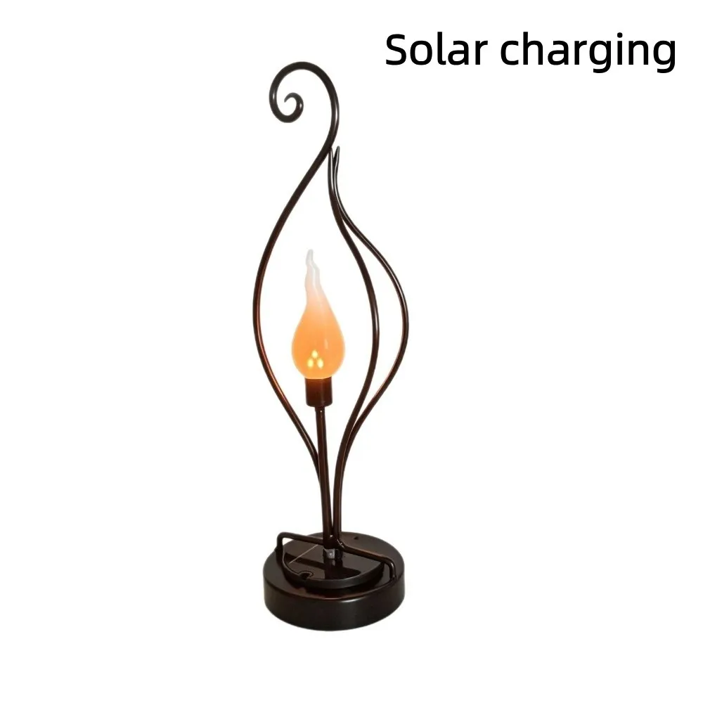 Sturdy Metal Housing Solar Flame Light Vivid Flame Effect Auto Sensing Outdoor Lawn Garden Decor Light Warm Soft Lighting