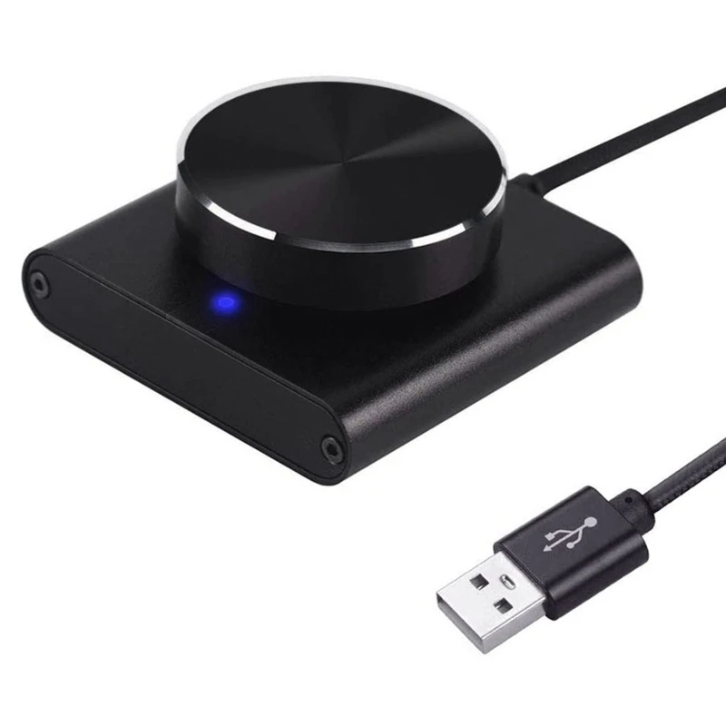 USB Computer PC Speaker External Volume Control Adjust Knob Black Dropship