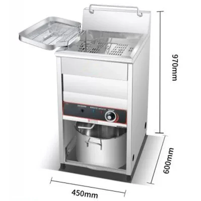 30L/40L Vertical Electric Deep Fryer Commercial Single-Tank Chicken Fryer with Thermostat Temperature Control 220V/3(Customized)