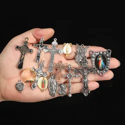 10 Stück/neue katholische rosé vergoldete Verbindungs kette Halskette Armband verbinder, viele Jesus Christus Statue Halskette Armband Triang