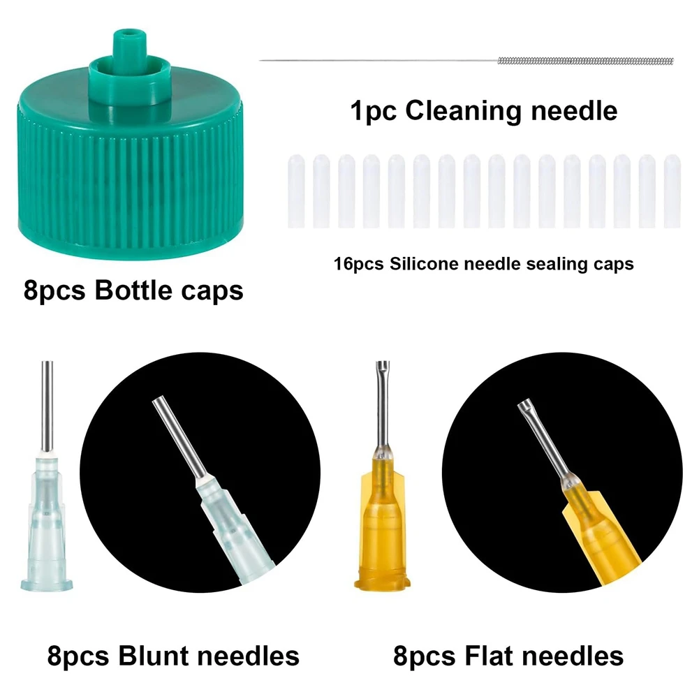 N96R 41Pcs Precision Applicator Caps Set, Precision Tip Applicator Caps For 2Oz Acrylic Paint Bottles Precision Bottle Caps