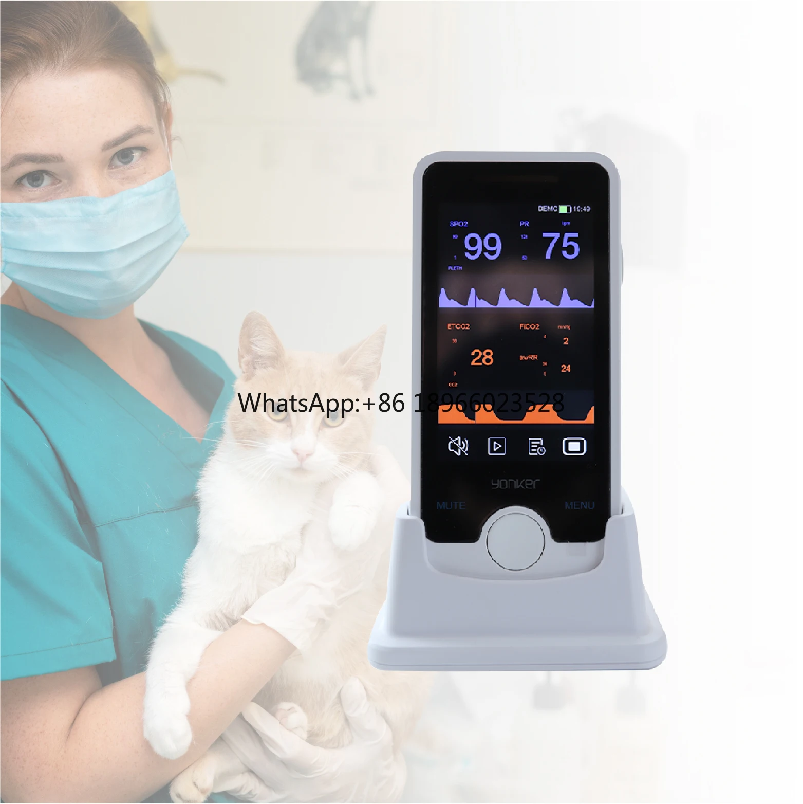 Portable Animal Veterinary Use Blood Oxygen Rechargeable Handheld Pulse Oximeter For Pet Healthcare