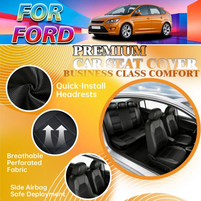 Breathable car seat cover For Ford Brand, breathable and ventilated, suitable for all seasons, suitable for long-distance use