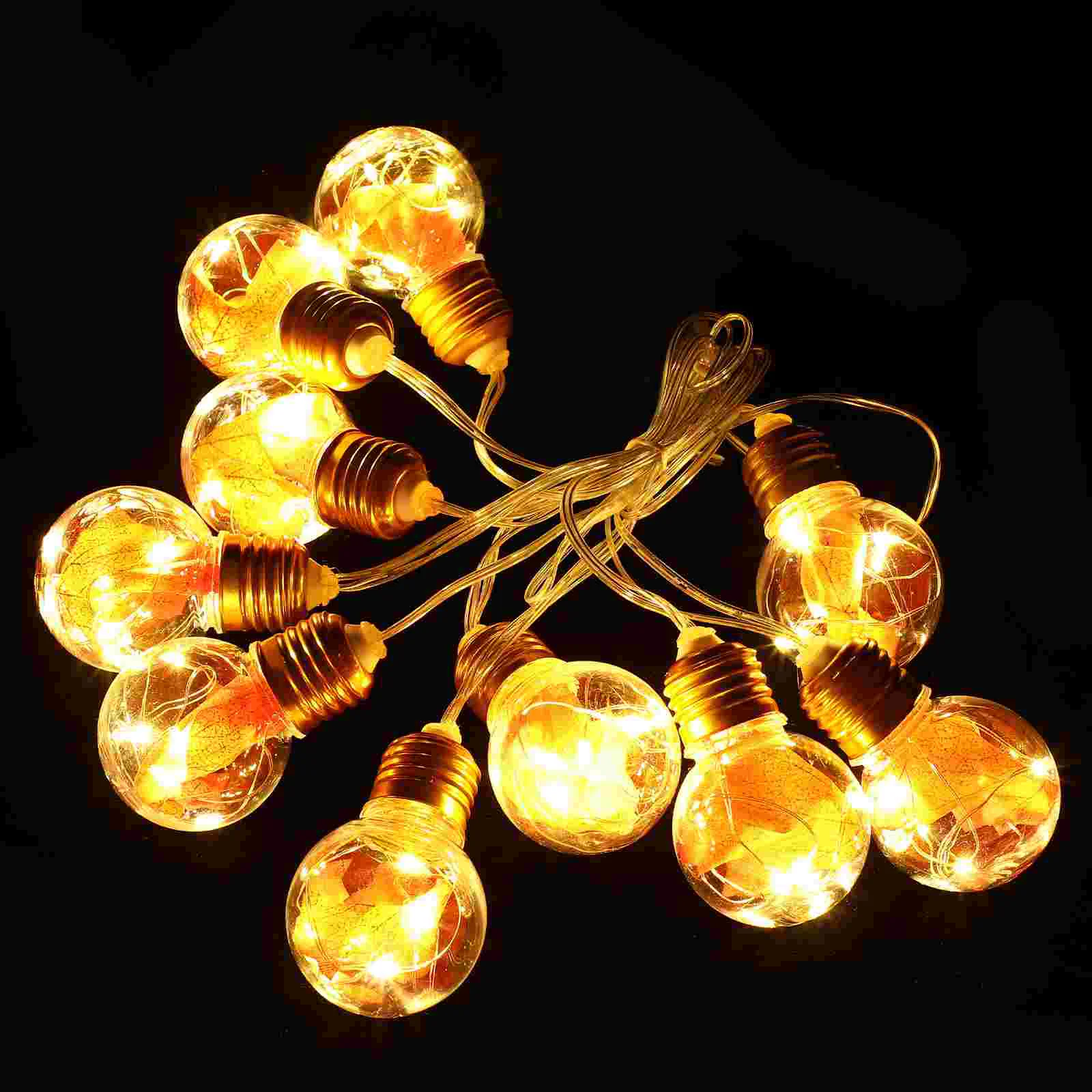 

Light Post Maple Leaf Decor Decorative Festival Bedroom LED String Lights Lamp Prop