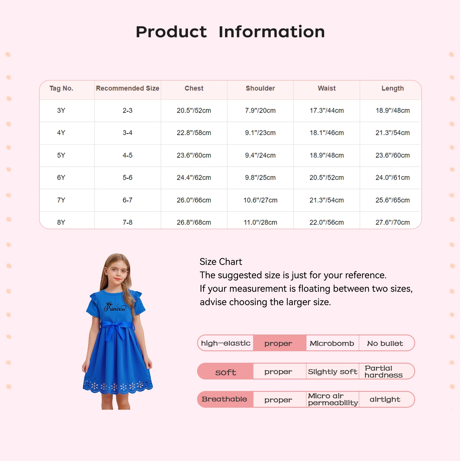 Sweet Summer Dress Hollow Out Floral Hem Letter Printed Dress with Belt for Birthday Party Costume Kids' Princess Clothing