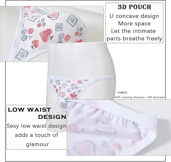 Jinshi Men's Briefs Breathable Soft Tagless Sexy Underwear Cartoon Print Underpants Male Briefs Mens Printed Briefs