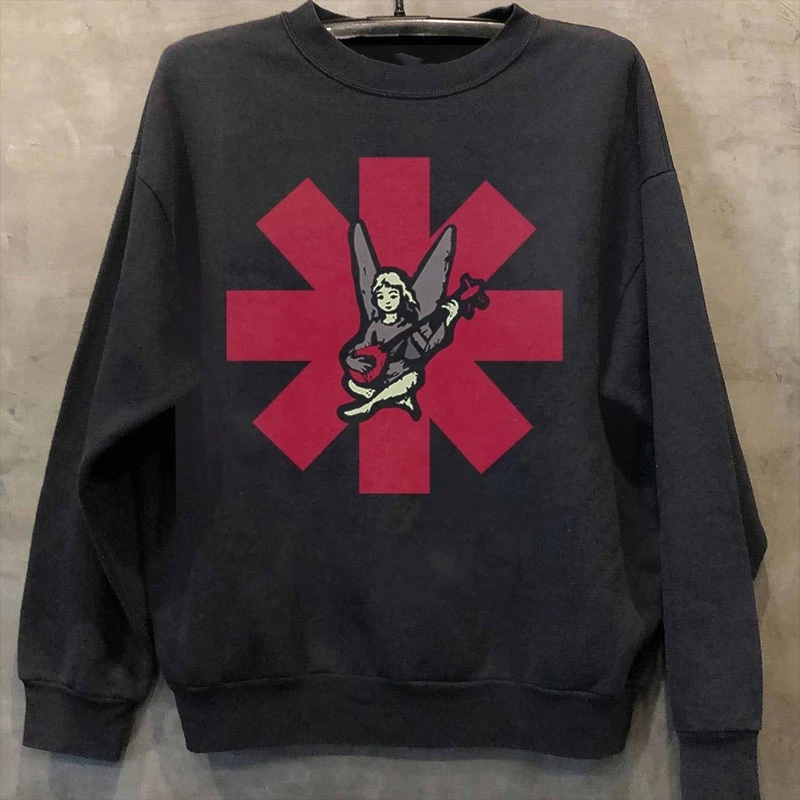 

Autumn Winter Red Hot Chilli Peppers Rock Band Vintage Vintage Street Crew Neck Sweater Men Band Sports Sweater Women