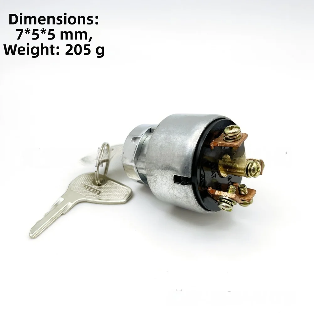 /Ignition /Switch /38180-31800 66021-55140 With 2 Keys Silver Metal Plastic 4 Terminal Direct Replacement For Kubota L1802 L2002
