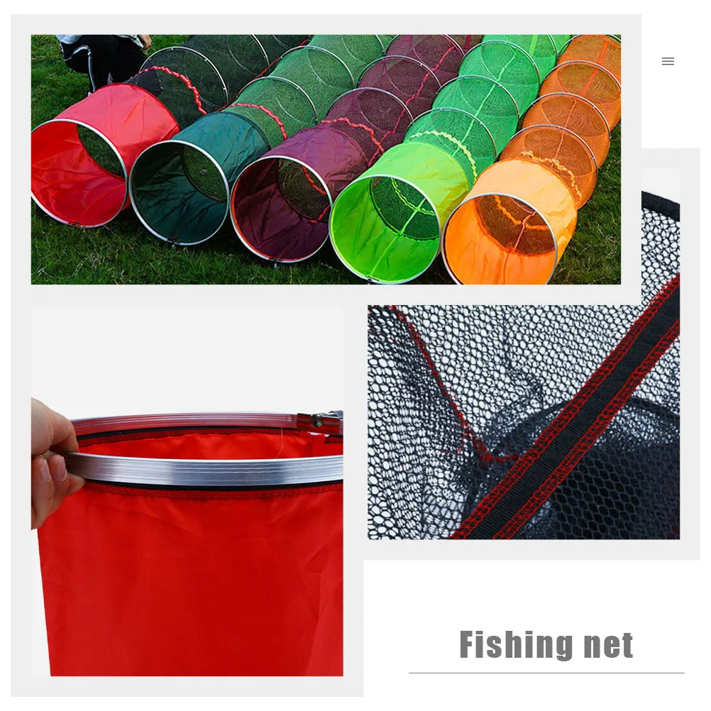 

Portable Fishing Net Cage Premium Material Foldable Lightweight Saltwater Freshwater Crayfish Lobster Catching Positioning Fish