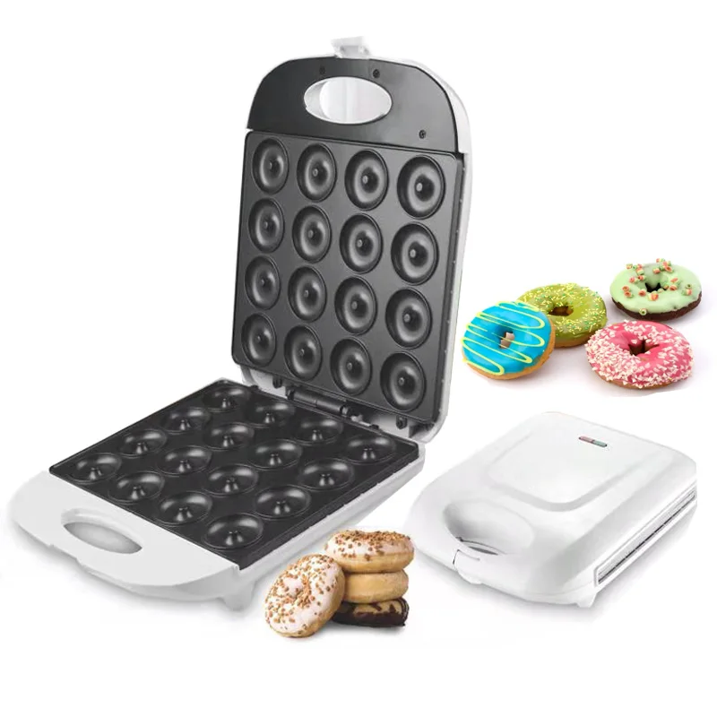 Household Prolific 16 Caves Donut Maker Strong Power Double-Sides Heating Non Stick Waffle Bread Cake Pan Breakfast Machine