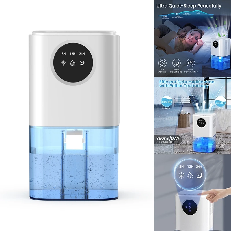 مزيل الرطوبة للمنزل الذكي مع أضواء توقيت ولون ، محمول ، مناسب لقبو الحمام ، سعة كبيرة ، 1.7 لتر