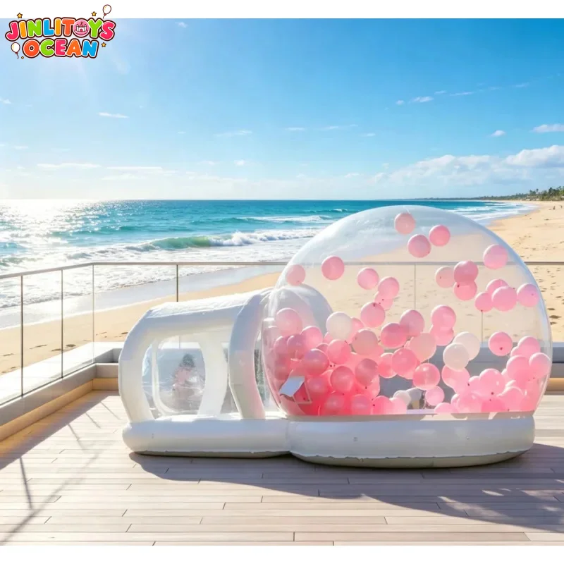Clear Inflatable Bubble House Pink Balloon for Wedding Birthday Photo Booth Commercial Outdoor Event Rental Decoration