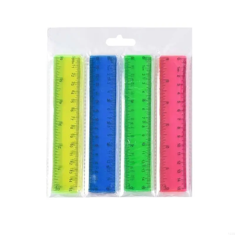 Y5JB 4PCS Geometrisches Herrscher Schulbüro Herrscher für Lehrer Klarer Herrscher plastischer Zerschmückungssicherer Herrscher