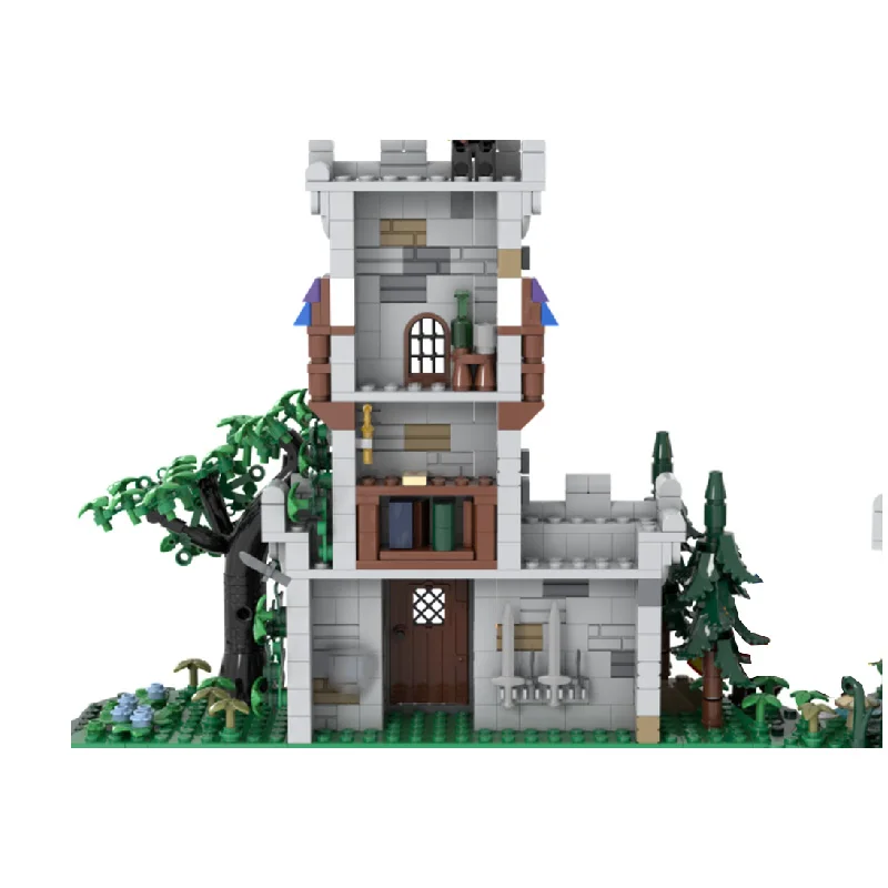 1645 أجزاء برج الغابات في القرون الوسطى اللبنات نموذج العمارة الرجعية عرض لعب للأطفال لتقوم بها بنفسك تجميع هدايا عيد الميلاد