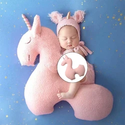 Almohada de caballo para sesión de fotos de recién nacido, cojín de unicornio para sesión de fotos de bebé, alfombrilla de estudio fotográfico infantil