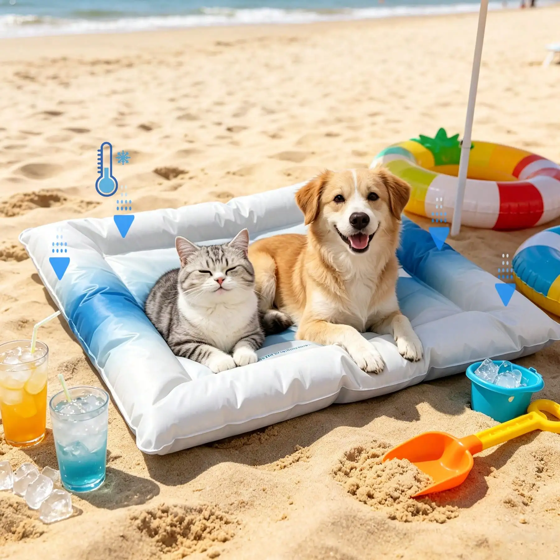 

Dog Cat Cooling Mat, Non-Slip Waterproof Pet Cooling Bed With Gel, Breathable Cooling Pad For Indoor Outdoor Use, Summer Pet Bed