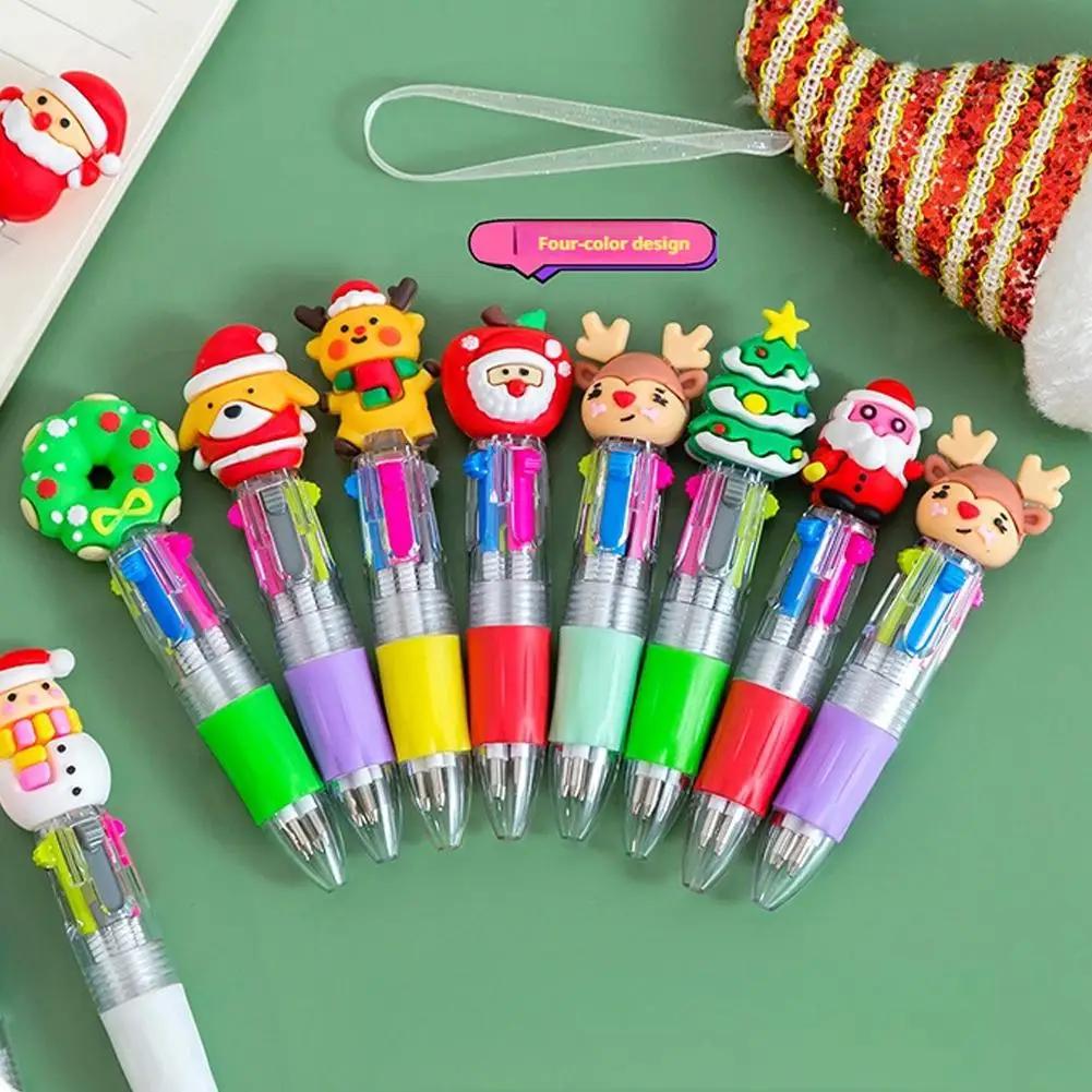 

Random 5pcs Cartoon Christmas 4 Color Pen, Christmas Birthday New Gift School Party Year Souveni Wedding I9N6