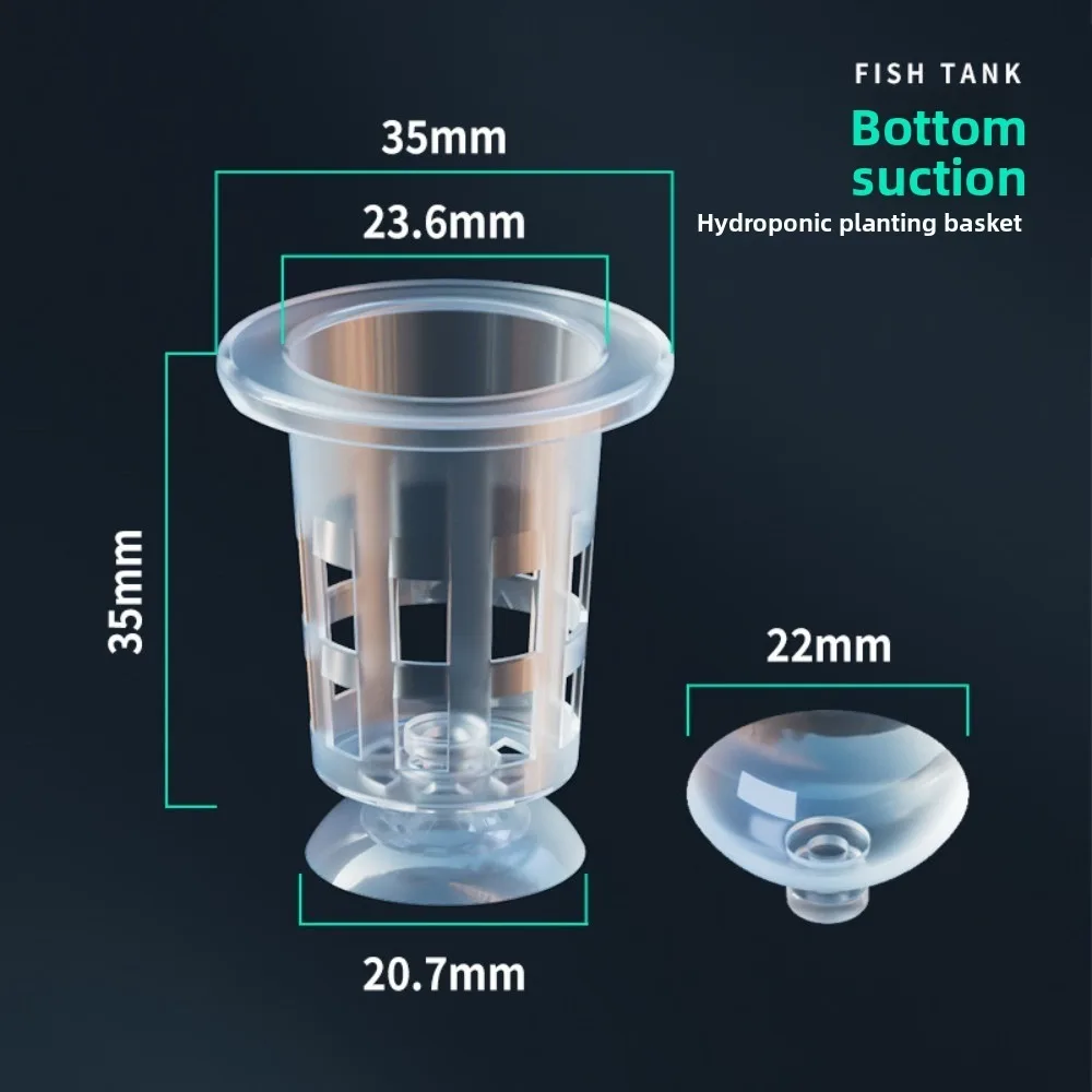 

10Pcs Transparent Plant Hydroponic Pot Plastic with Suction Base Water Grass Growth Pots Aquarium Planting Cups