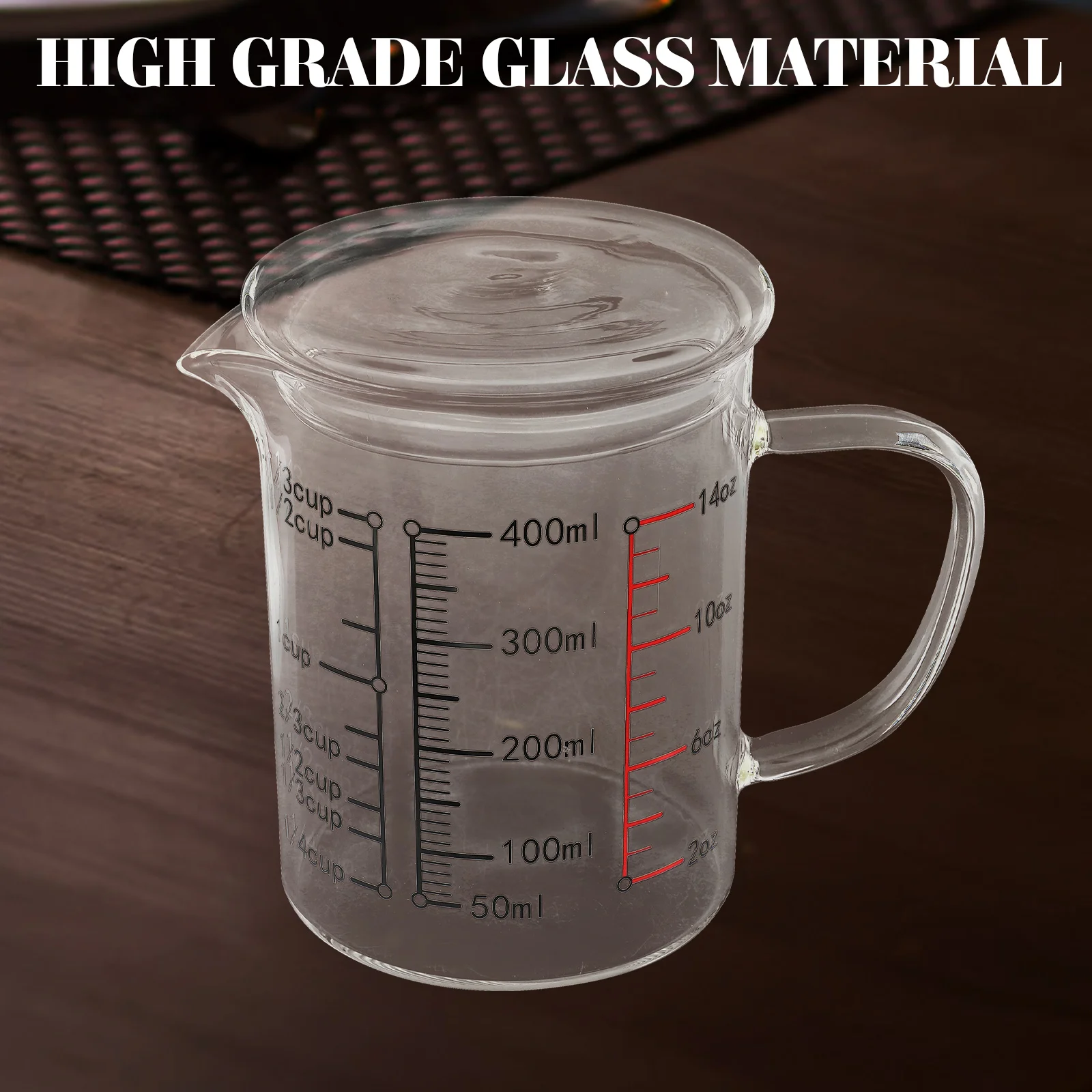 

Glass Measuring Cup Covered Milk Cup High Temperature Resistant Stable Glass Mug Home Coffee Water Graduated Scale Measuring