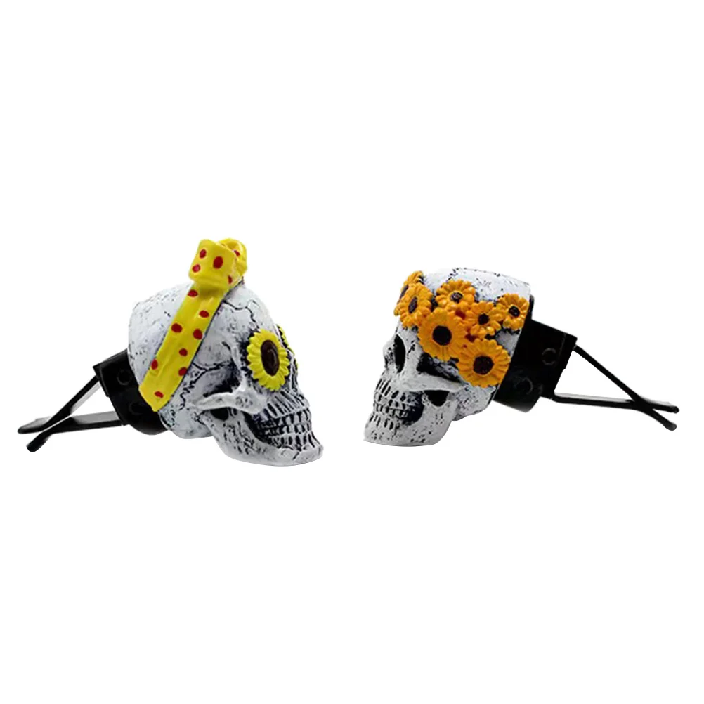 

2 Pcs Car Ghost Head Aromatherapy Interior Perfume Diffuser Cars Air Outlet Accessories Resin Clips