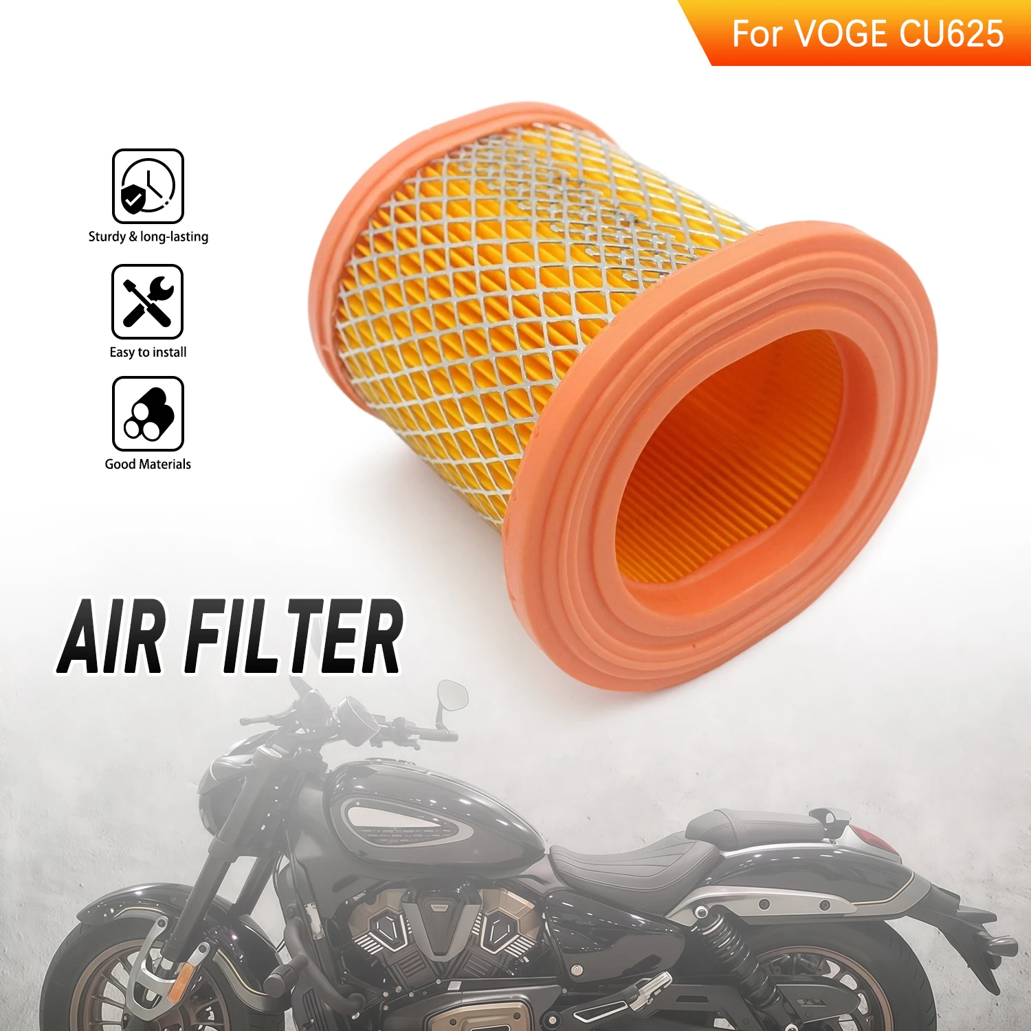 For VOGE CU625 LX600-2 Motorcycle Engine Air Intake Filter Element Accessories Air Cleaner Replacement