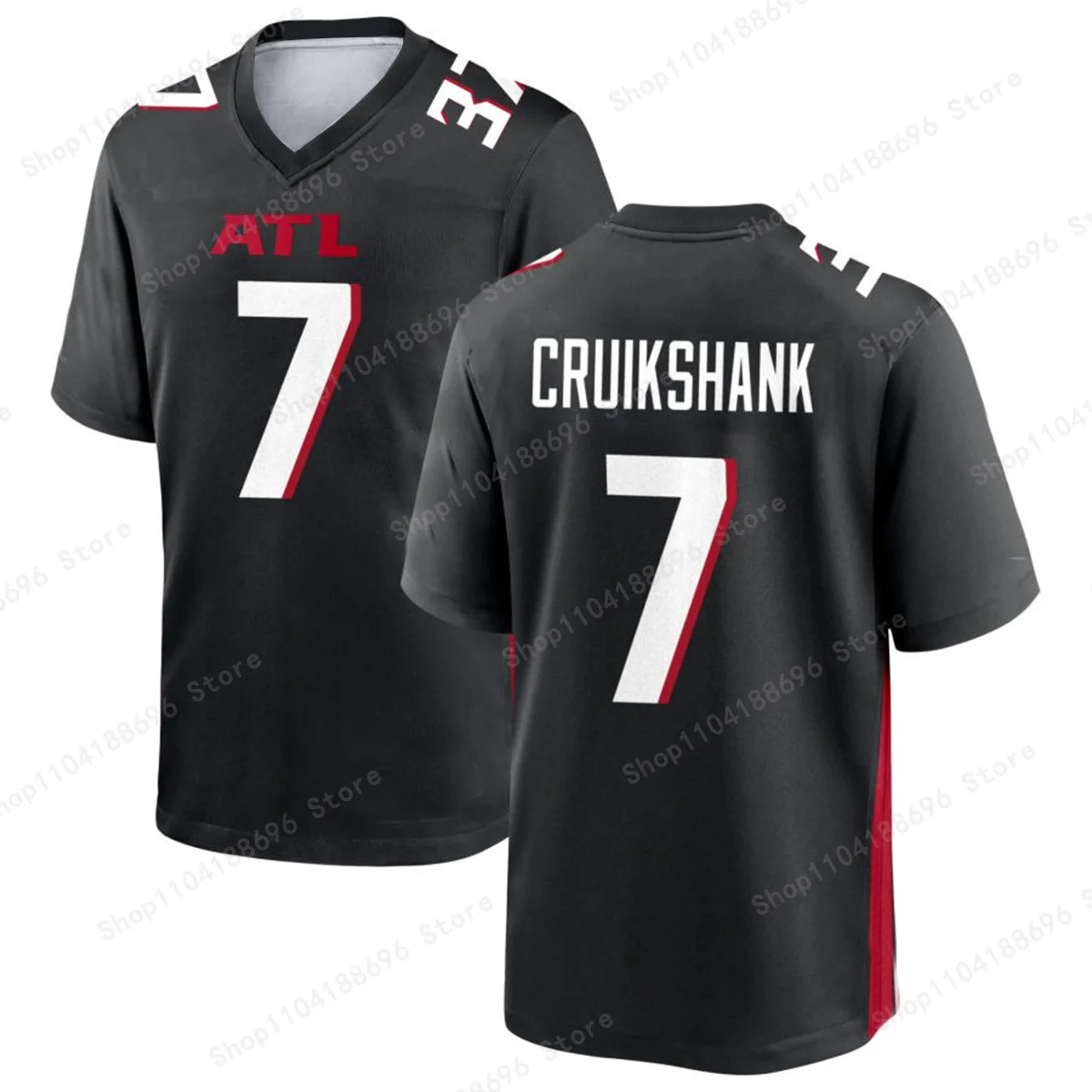 USA 2024 Atlanta Falcons Custom Game Jersey - Black Jersey T-Shirt Boy/Men Football Sports Short Sleeve Jersey Tshirt