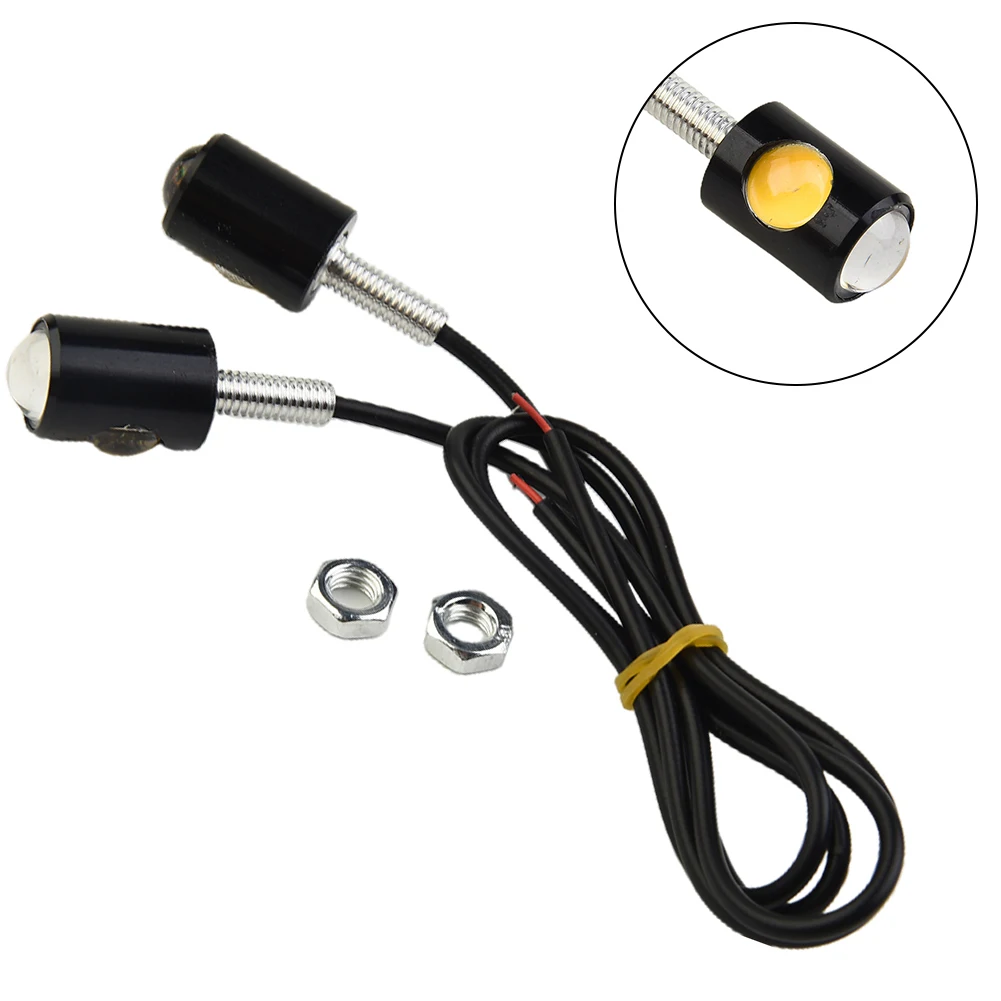 For License Plate Car Turn Signals Motorcross 10mm Amber Easy To Install Tiny 2 Pieces Bulb Car Indicators License