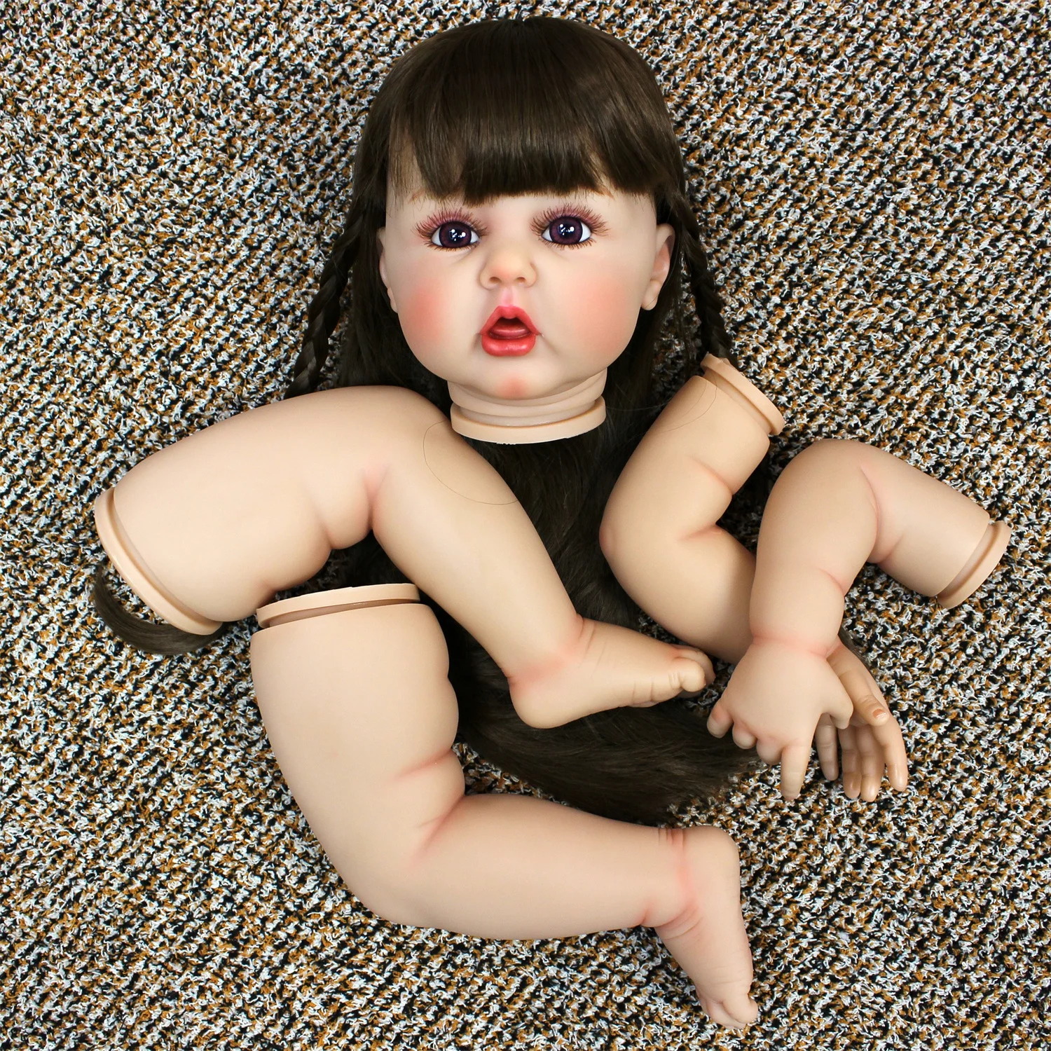 Kits de muñecos realistas Erin pintados de 22-24 pulgadas con pelo, Kit DIY sin montar, muñeca realista hecha a mano para niños pequeños