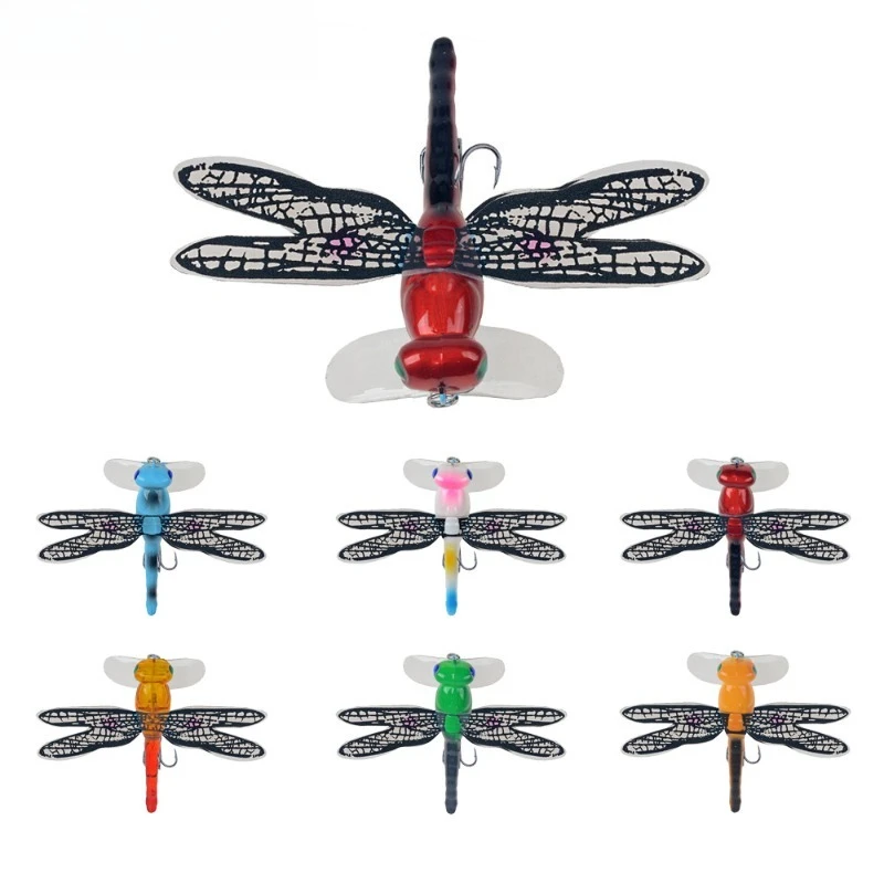 

2pcs Dragonfly Dry Flies Insect Fly Fishing Lure 6g Trout Popper Artificial BaitWobblers for TrollingHard Wavelet Crawling Lure