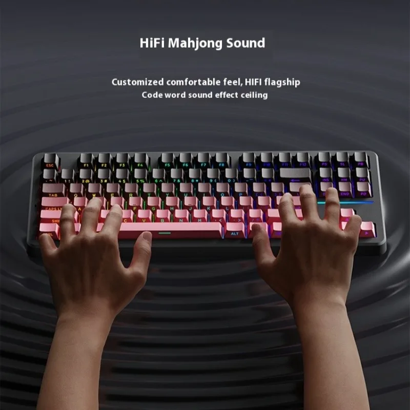 EWEADN X87Pro Customized Mechanical Keyboard Side Engraving Wireless Bluetooth Three-model Ultra E-sports Game Dedicated