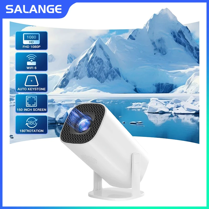 

Salange Projector P30 Home Theater Outdoor Cinema 1080P Supported 4K Android 11 WiFi Mini Portable Projector 180 Degree Rotation