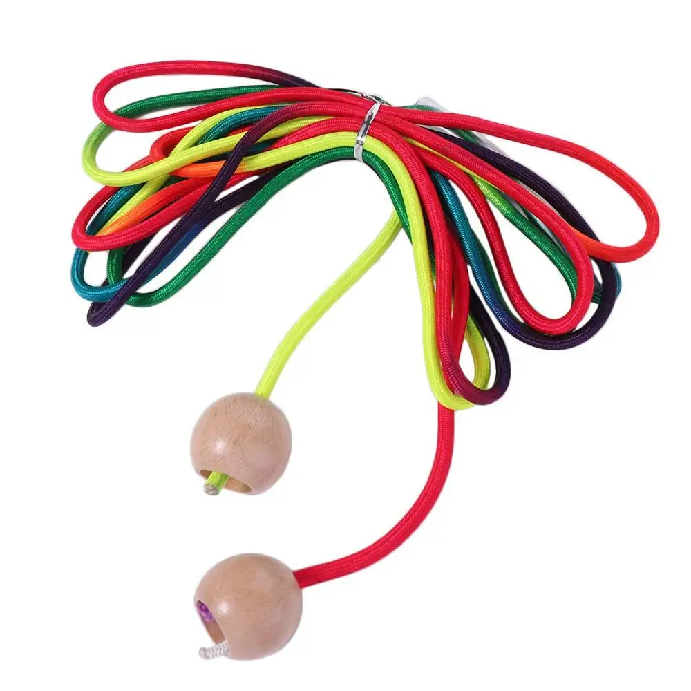 Anti-Slip Rainbow Long Rope Outdoor Fun Workout Gym Group Skipping Rope Ball Handle Exercise 5m Jump Rope School Sports