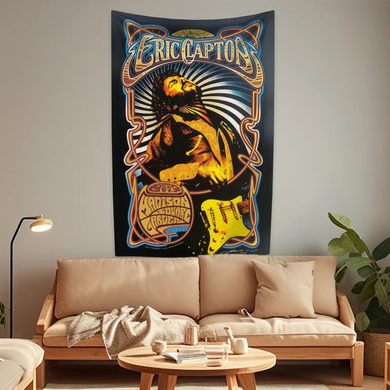 Rock Guitar Player Eric Claptons Tapestry Large Fabric Wall Hanging Bedroom Backdrop Home Decoration Party Concert Background #