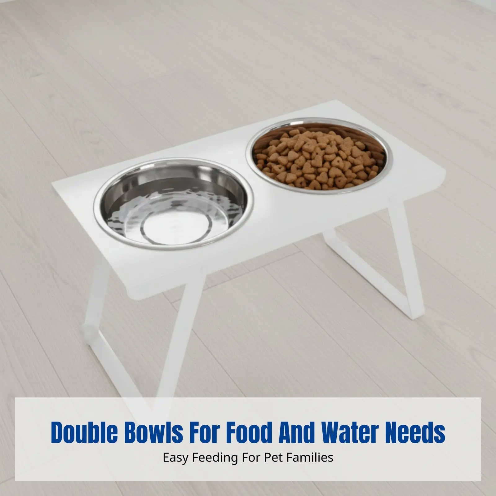 

Двойная миска для кормления животных, миска для собак и кошек с защитой от проливания, приподнятая миска для воды из нержавеющей стали, современный минималистичный дизайн, товары для животных