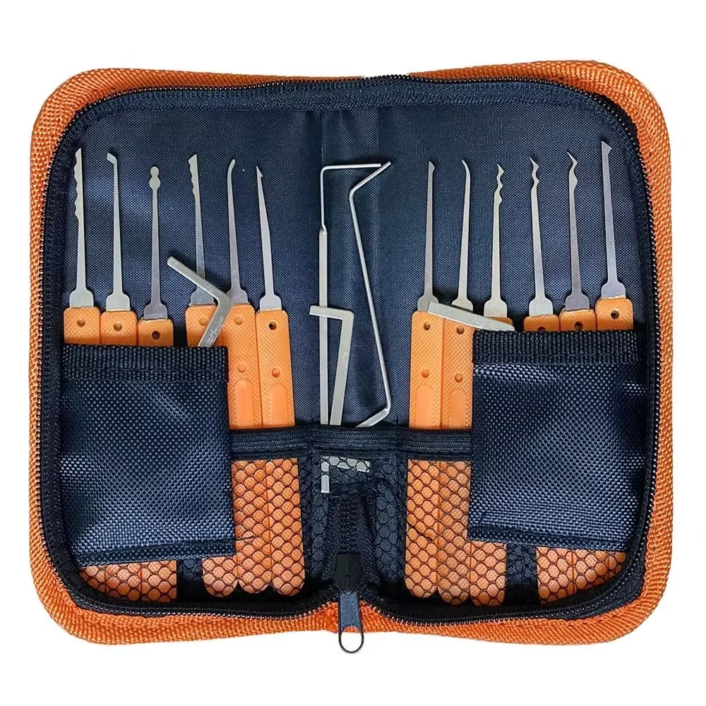 Lock Pick Kit 17 Pieces Lock Pick Set With Zipper Case for Locksmith Picking Tool for Beginner Locksmith Extractor Tool
